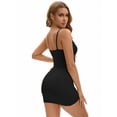 thumbnail image 2 of Unique Bargains Women's Deep V Neck Full Slips Tummy Control Under Dress S Black, 2 of 6