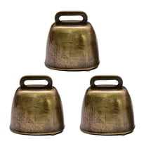 LAMIRO 3x3x Retro Grazing Bell Small Cowbell Loud Bells for Cow Horse Dog Bronze