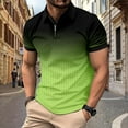 thumbnail image 7 of kpoplk Men's Knit Polo Shirts Short Sleeve Sweater Polo Lightweight Fashion Casual Collared T Shirts Green,S, 7 of 7