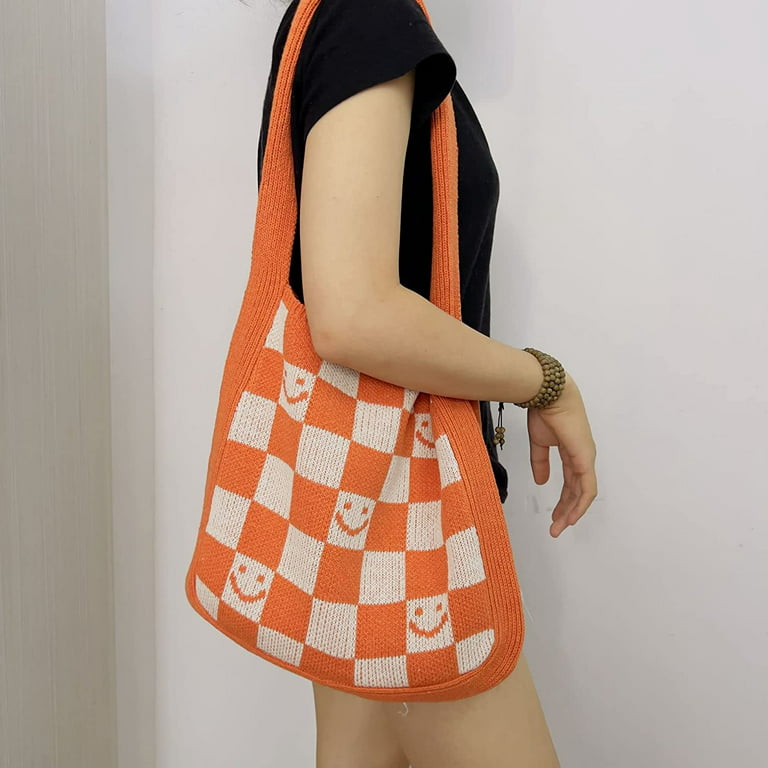 Checkered Crochet Bag, Crochet Bag, Y2K Fashion, Y2K, Crochet