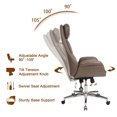 thumbnail image 4 of Glitzhome Leatherette Executive Office Chair Adjustable Height Swivel Chair, Brown, 4 of 11