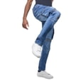 thumbnail image 5 of RAW X Men's Slim Fit Moto Rip And Repair Cargo Pocket Denim Jeans, Medium Blue, 34X30, 5 of 7