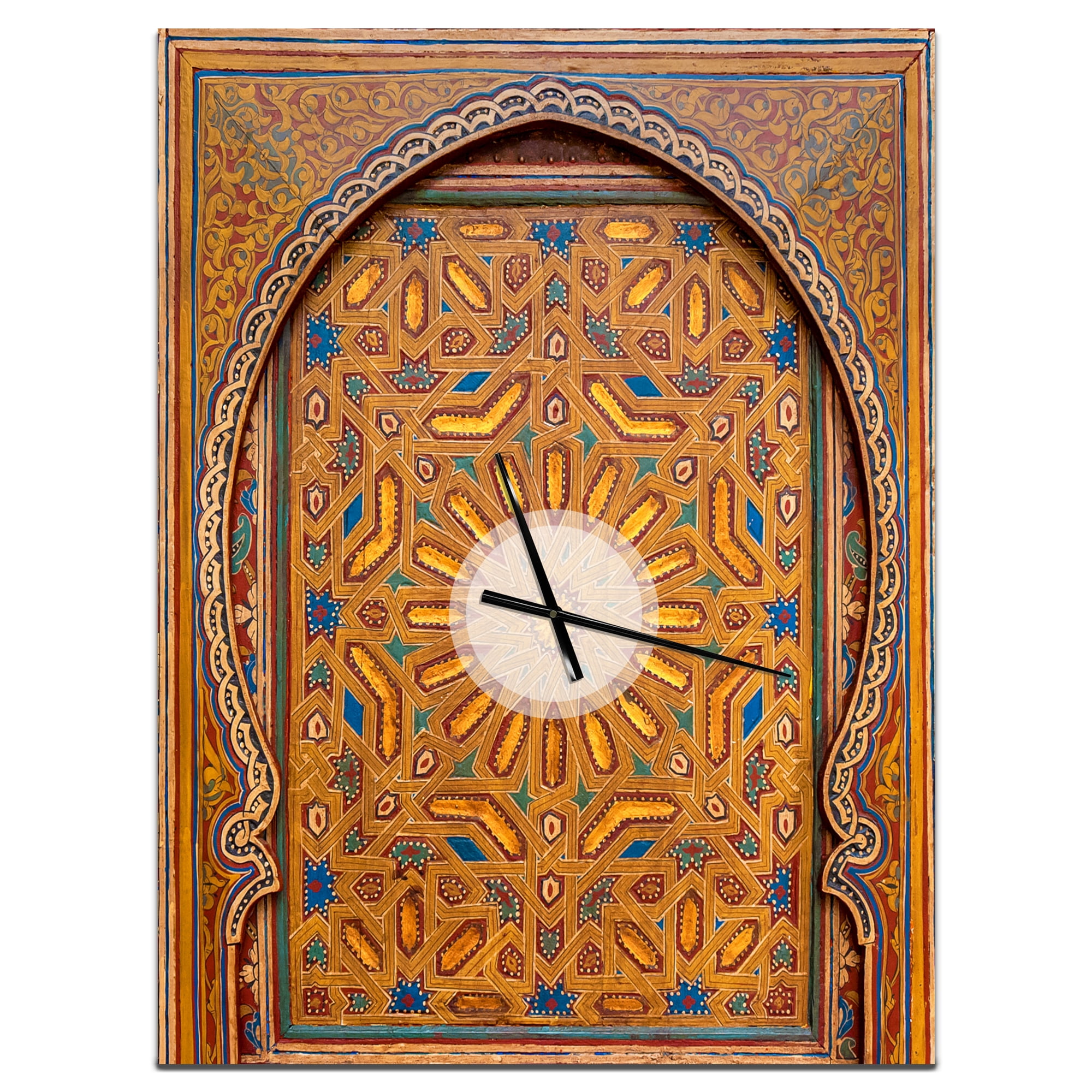 ابتكر الابتذال لك  Designart 'Colored Indian Ornament' Bohemian Wall Clock - Walmart.com