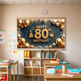 thumbnail image 6 of Golden Theme Happy Birthday Banner Decorative Elements 80th Birthday Party Backdrop for Milestone Celebration Event Decoration Indoor Party, 6 of 7