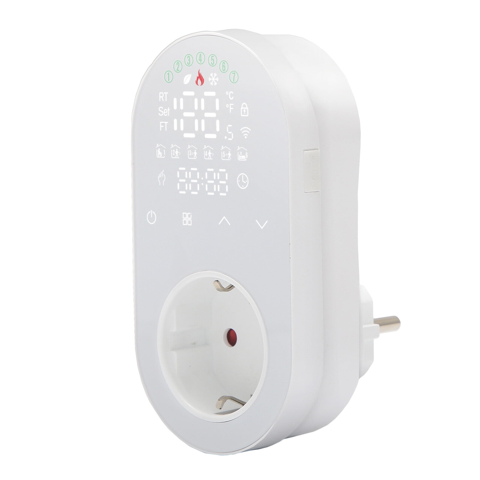 Mistaha Digital Thermostat Outlet Plug 16A Outlet Socket Temperature Controller 5+1+1 Six Periods & Heating