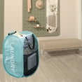thumbnail image 3 of Larpur Pack of 2 Pop up Mesh Hampers for Laundry, Collapsible Laundry Baskets (Pink + Blue), 3 of 10