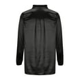 thumbnail image 6 of Annhoo Button down Shirts for Women Business Casual Lapel Long Sleeve Satin Blouses Fall Comfy Solid Work Tops, 6 of 8
