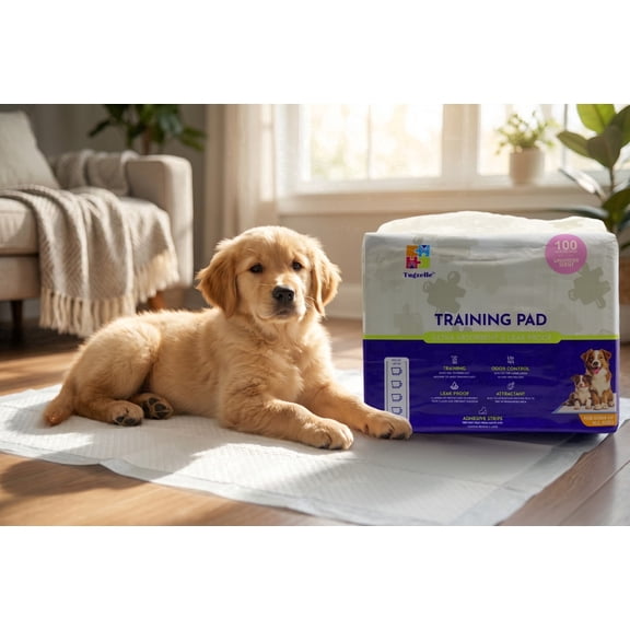 Tugzelle Dog Training Pads, 23"x23", 100 Ct,  Lavender Scent, Fast Absorbent