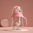thumbnail image 2 of Biberón de mano 0-6 meses Recién nacido Vasos de autoalimentación Entrenamiento Jugo infantil Bebida de leche con boquilla inteligente Regalos de viaje 240ML, Rosa kenally  BA000331-02B, 2 of 7