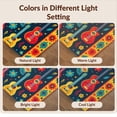 thumbnail image 7 of Design&I 3'x5' Washable Area Rug Low Profile & Durable Daily Traffic Ready Hawaii Guitar Musical Tiki Wave Border Hibiscus Motifs Luau Party for Home Office, Hallway, 7 of 7