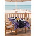 thumbnail image 2 of Outdoor Tablecloth with Umbrella Hole for Patio/Picnic/Party/Camping, Purple Lavender Waterproof Table Cloth Rectangle Table Cover Washable, Spring Watercolor Wildflowers Plant Black (52"x 70"), 2 of 8