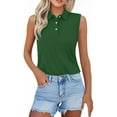 thumbnail image 3 of Yigetop Sleeveless Polo Shirts for Women, Shirts for Women 2025 Summer Button Down Collared Sleeveless Tops Business Work Casual Basic Blouses Golf Shirts for Woman Camouflage 2XL, 3 of 6