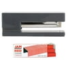 JAM Paper Office & Desk Sets, 1 Stapler 1 Pack of Staples, Grey and Red, 2/pack