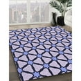 thumbnail image 3 of Ahgly Company Tapis d'Intérieur Rond Lavable en Machine Transitionnel Bleu Ardoise Foncé Violet, 6 Pieds Rond, 3 of 7