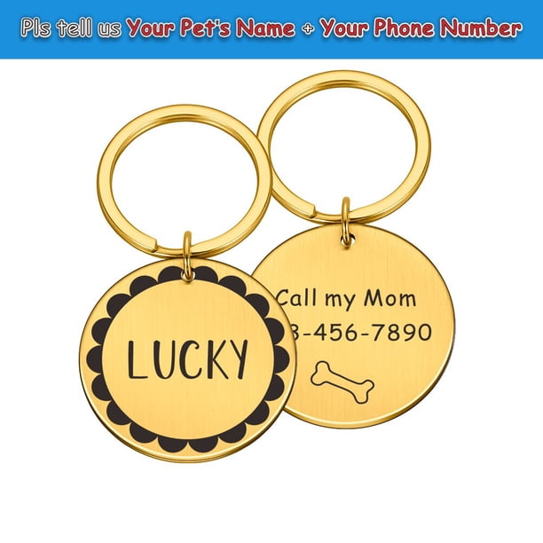 Etiqueta de perro personalizada, etiqueta de identificación de mascota, etiquetas de nombre, etiquetas de cachorro de gato personalizadas gratis, Collar de acero inoxidable, accesorios para mascotas, triangulación de envíos Tan Jianjun unisex