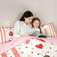 thumbnail image 5 of Feelyou Cartoon Ladybug Full Size Comforter Sets, Love Heart Bow-tie Bedding Sets, 3pcs, 5 of 8
