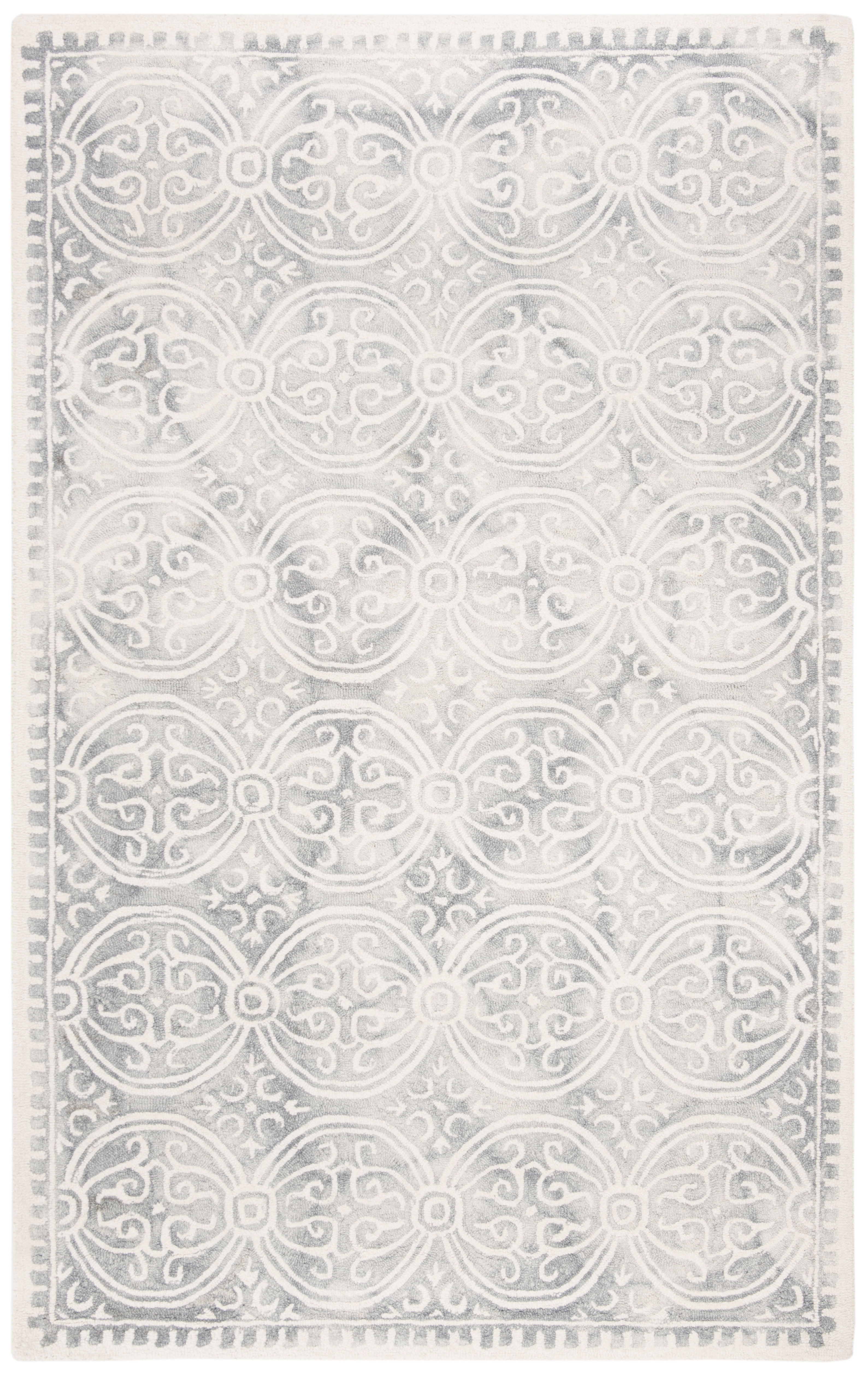 7' x 7' Square Safavieh Dip Dye Collection DDY211G Handmade Premium Wool Area Rug Ivory Silver