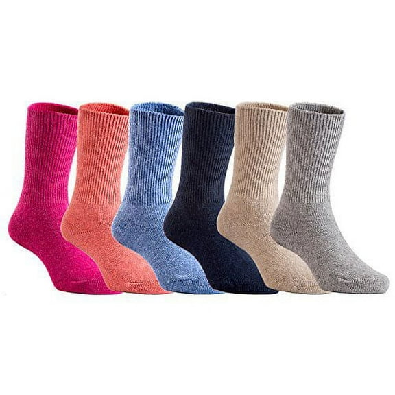 Meso Boy's 4 Pairs Pack Wool Socks Plain Color Size 4Y-6Y Blue, Grey, Navy, Beige
