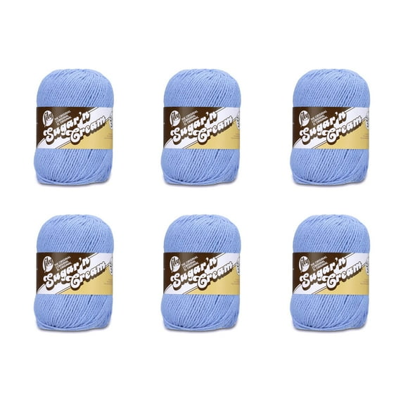 Lily Sugar'N Cream Super Size Cornflower Yarn - 6 Pack of 113g/4oz - Cotton - 4 Medium (Worsted) - 200 Yards - Knitting/Crochet