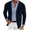 thumbnail image 2 of uublik Mens Blazer Jacket Outwear Suit Jacket Casual One Button Sport Blazer Coat with Pockets Navy, 2 of 5