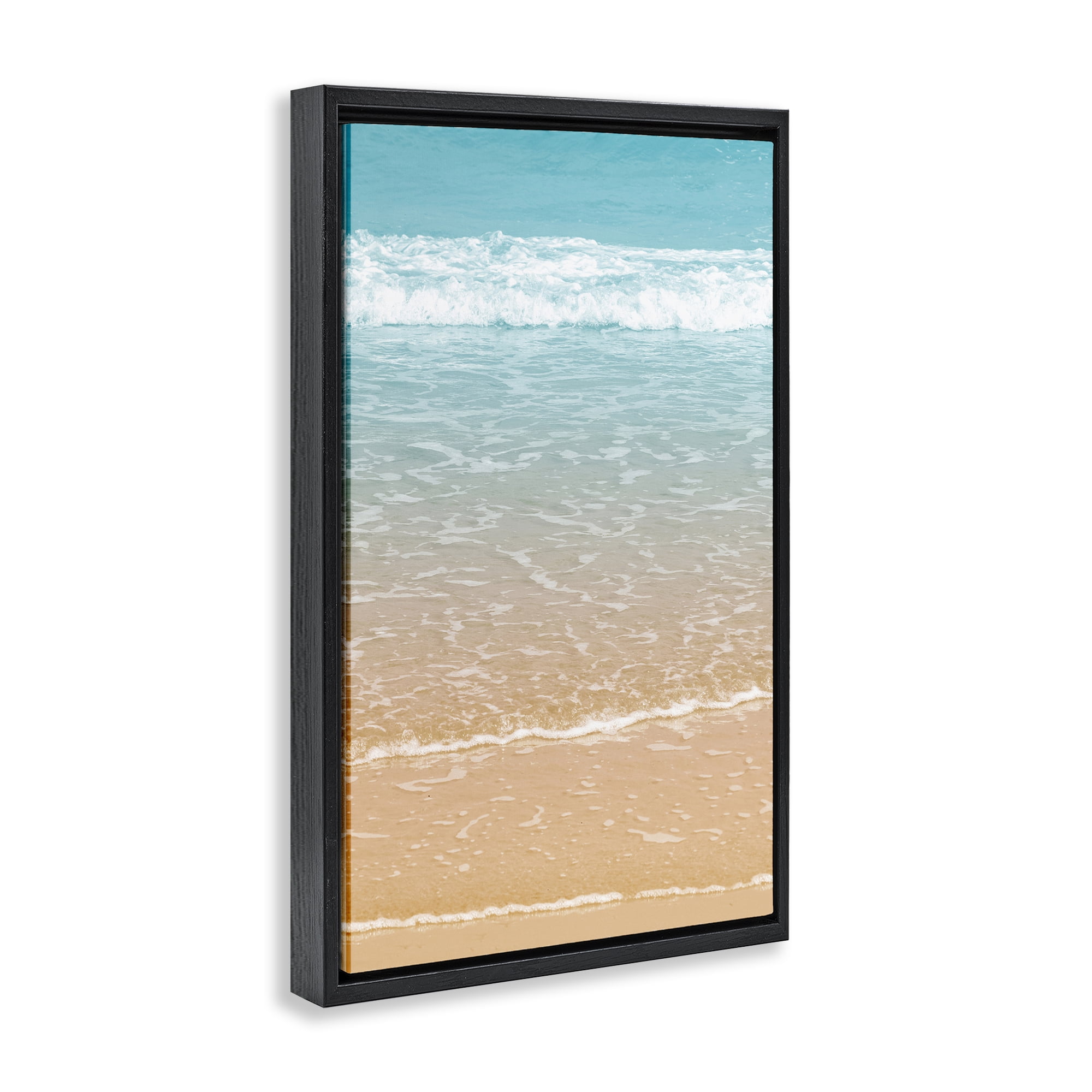 Stupell Industries Clear Summer Waters Nautical & Beach Photography Black Floater Framed Canvas Art Print Wall Art, 21 x 31