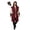 Red, variant on Medieval Costume Men Sleeveless Hooded Pirate Jacket with Belt Two Piece Set Halloween Cosplay Halloween Costume Men, Size XL