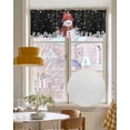 thumbnail image 4 of Red Snowman Christmas Linen Curtain Valance for Bedroom/Bathroom/Kitchen/Office/Living/Dining Room Window,Xmas Winter Snowflake Black Rod Pocket Topper Decorative Cafe Drapes Panel 54"x18", 4 of 6