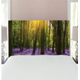 thumbnail image 1 of Woodland Headboard, Sunbeams in the Forest of Bluebells Blooms Deep in Woodland Oxfordshire, Upholstered Decorative Metal Bed Headboard with Memory Foam, Twin Size, Violet Green Yellow, by Ambesonne, 1 of 4