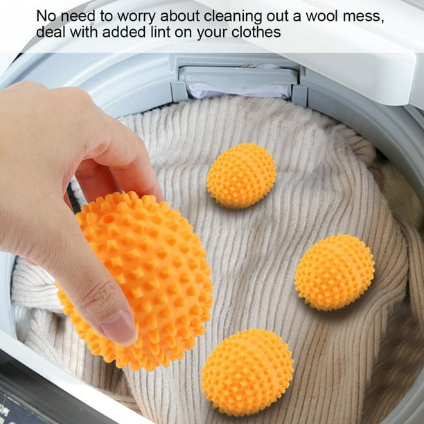 Peahefy Lave-linge, boule de séchage, 4 balles de dessiccateur  réutilisables orange pour le lavage du linge Balle de séchage pour le  nettoyage des vêtements de maison 