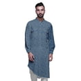 thumbnail image 1 of Atasi Asymmetric Style Rayon Mens Kurta Printed Long Casual Kurta Shirt, 1 of 6