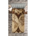 thumbnail image 3 of Ambesonne World Map Quilted Bedspread Set 2 Pcs, Historic Old Atlas, Twin Size, Multicolor, 3 of 3