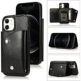 thumbnail image 2 of Compatible with iPhone 14 Wallet Case with Card Holder Crossbody Neck Strap Lanyard Handbag Wrist Strap Purse for Women PU Leather Flip Case with Credit Card Slot Kickstands Stand Case Black, 2 of 9