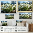 thumbnail image 4 of Designart "White Green Snowdrops landscape III" Floral Floater Framed Wall Decor, 4 of 7