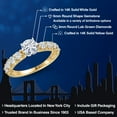 thumbnail image 2 of Gem Stone King 14K Two Tone Gold White Moissanite and Lab Grown Diamond Engagement Ring for Women | 1.68 Cttw | Round 6MM | Gemstone Birthstone | Size 8, 2 of 6