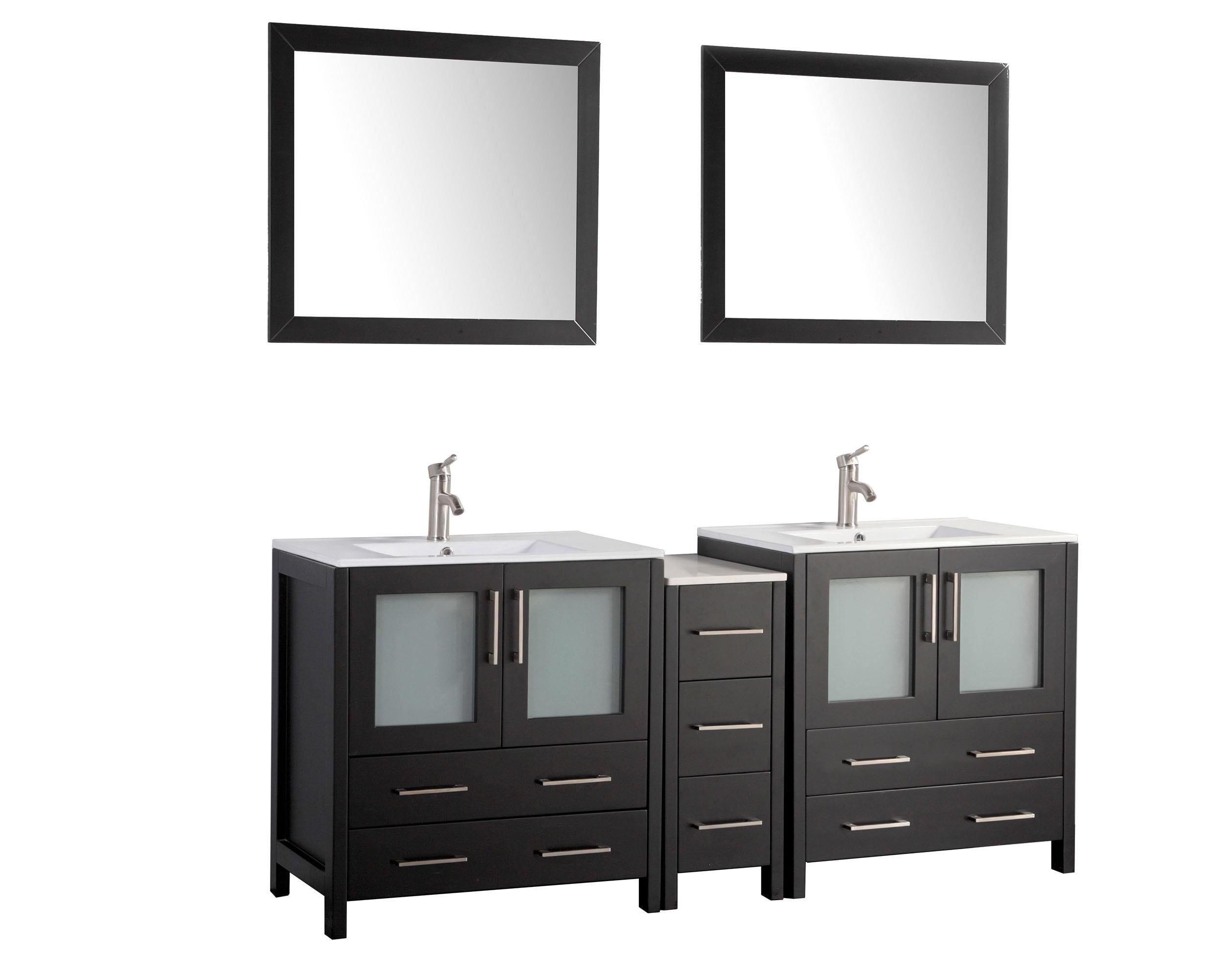 Vanity Art 72 Inch Double Sink Bathroom Vanity Set With Ceramic Vanity Top Walmart Com