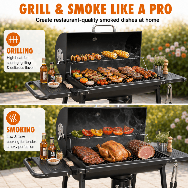 laraVist Barrel Charcoal Grill with 451.5 SQ In Cooking Area