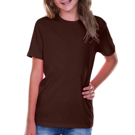 Kavio! Youth Crew Neck Short Sleeve Tee Jersey CVC.(Replaces 0263) Coffee S
