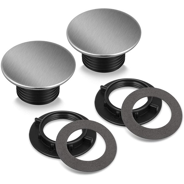 Cubierta para orificio de grifo de cocina LOVEWEE de acero inoxidable, 2 piezas