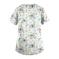 thumbnail image 3 of BDPORKAS Womens Scrub Tops Cute Animal Print Plus Size Fun Short Sleeve V Neck Blouse Tee Top Womens Nurse Uniforms Summer Medical Scrubs for Women Workwear, 3 of 3