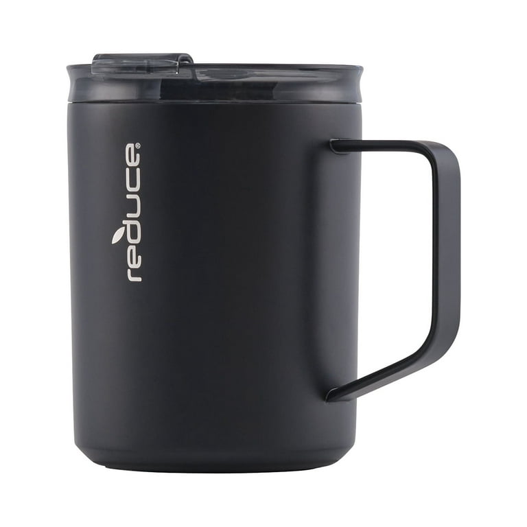 Reduce Vacuum Insulated Stainless Steel Hot1 Mug with Lid and Handle,  Black, 14 oz.