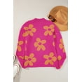 thumbnail image 4 of Women's Rose Big Flower Pattern Mock Neck Long Sleeve Sweater, 4 of 10