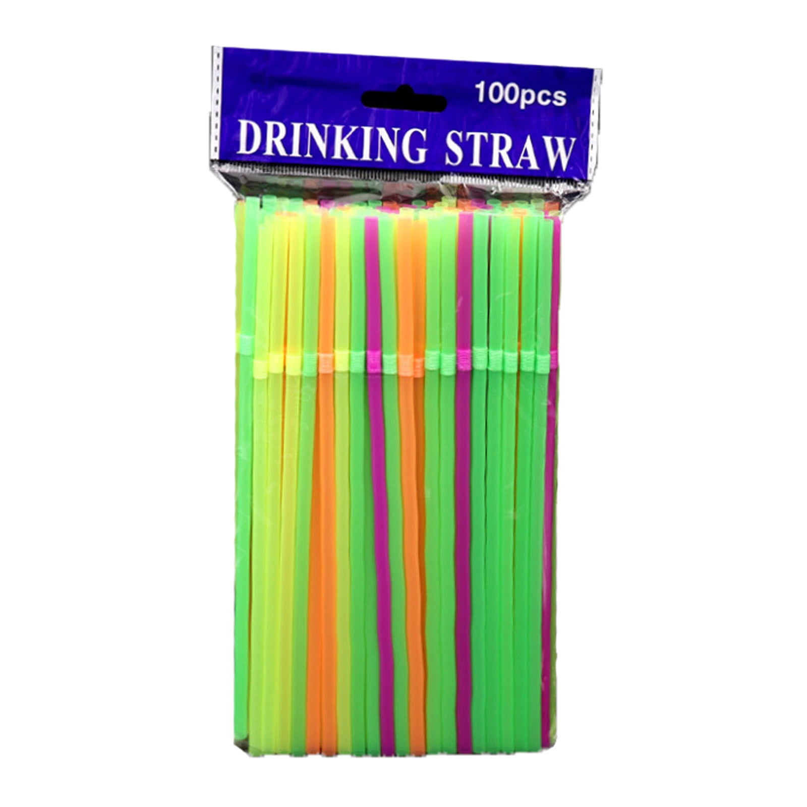 100Pcs DIY Plastic Cocktail Straws Bendable Celebration Party Drinking Tube 