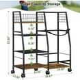 thumbnail image 6 of Golf Bag Garage Storage Rack with Wheels, Organizer for Single Golf Bag and Equipment Accessories, Ideal for Home, Garage, Club, Shed, Basement - Sturdy Wood and Metal Construction, 6 of 6