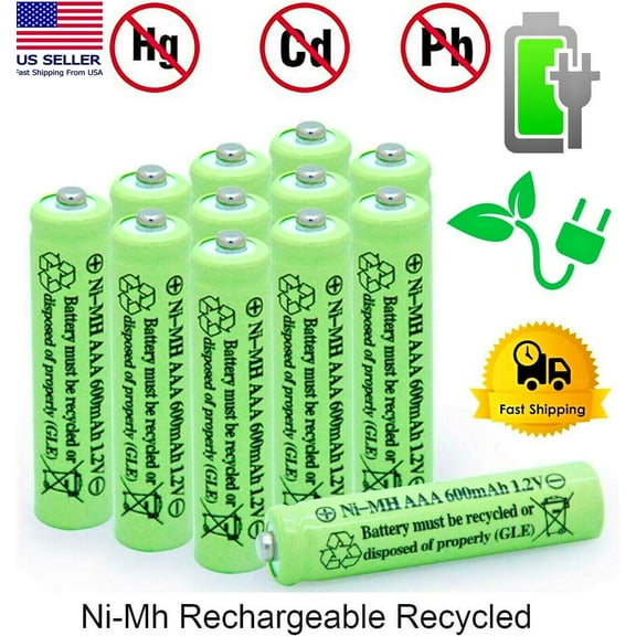 AAA Rechargeable NiMH Battery 600mAh 1.2v Rechargeable AAA Batteries 12Pcs