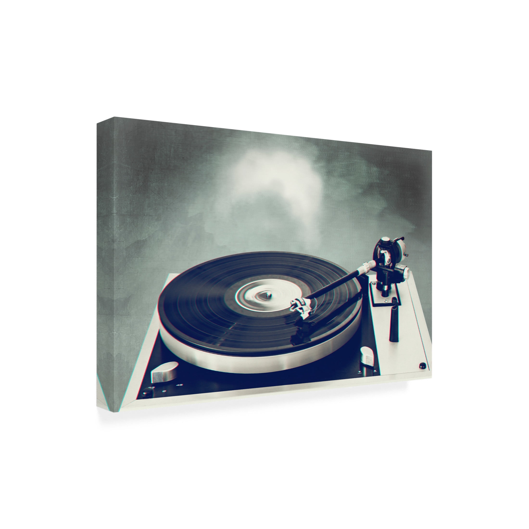 Canvas Wall Art - Dirk Wüstenhagen 'Retro Record Player' Wall Art for Living Room, Bedroom, or Office Décor by Trademark Fine Art - 47 x 30 Inches