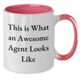 thumbnail image 2 of Funny Agent Gifts from Friends - This Is What An Awesome Agent Looks Like Two Tone Coffee Mug for Father's Day, 2 of 4