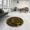 thumbnail image 4 of Ahgly Company Machine Washable Indoor Round Transitional Dark Bronze Brown Area Rugs, 7' Round, 4 of 7