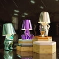 thumbnail image 4 of Lámpara de mesa LED con diseño de hombrecito dorado, control táctil, regulable, creativa lámpara de escritorio de resina de hierro, lámpara de noche (color Mr-WHAT), 4 of 5