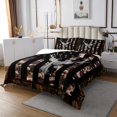 thumbnail image 2 of American Flag Queen Bedspread Set, Brown Grey Camouflage Antlers and Leaves Coverlet Set for Teens Adults,Camo Hunting Deer Wild Animal Quilt Set Stars and Stripes Bed Set ( Farmhouse Style ), 2 of 3