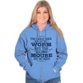 thumbnail image 4 of Early Bird Gets Worm Mouse Cheese Zip Up Hoodie Men's Women's Brisco Brands 5X, 4 of 6